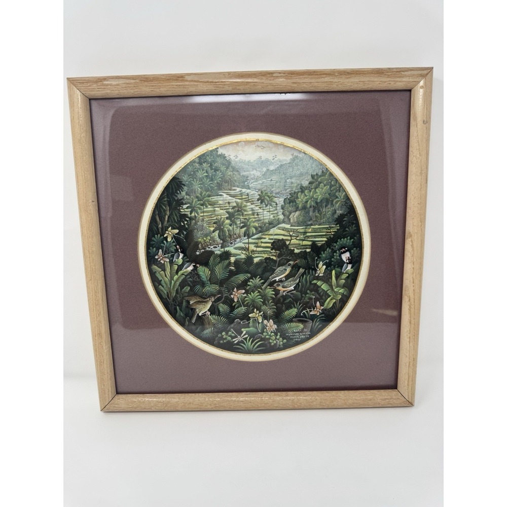 VTG Original Painting Bali Landscape Signed Nyoman UBUD‎ 80s Framed Sayan Kutuh